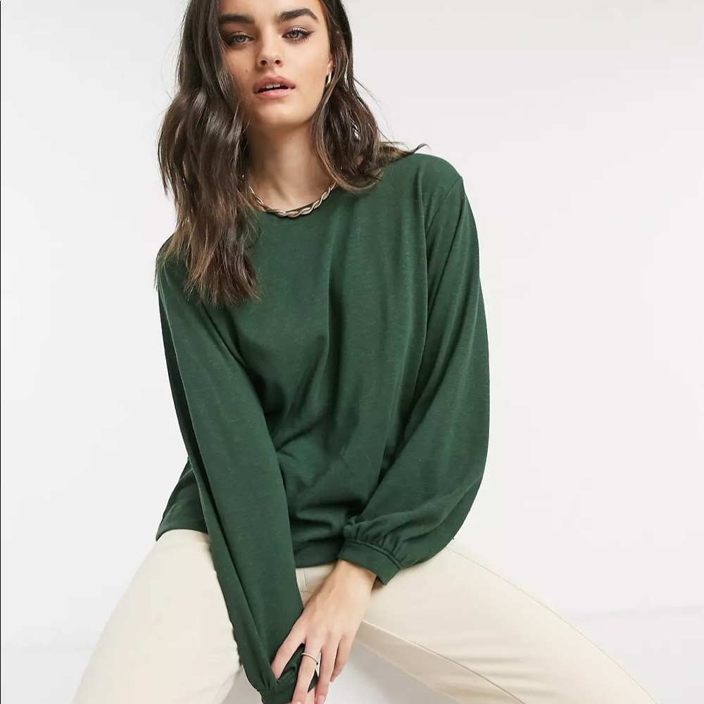 & Other Stories Cotton/Linen Blouson sleeve Tee